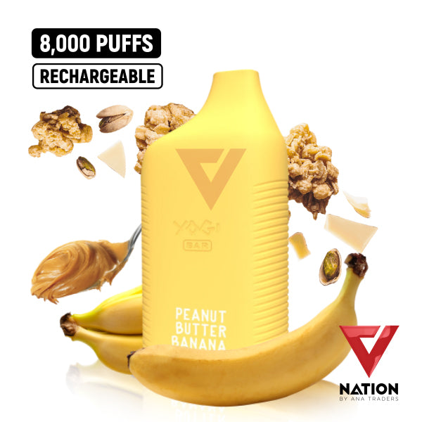 YOGI BAR PEANUT BUTTER BANANA GRANOLA 5% 8000 PUFFS