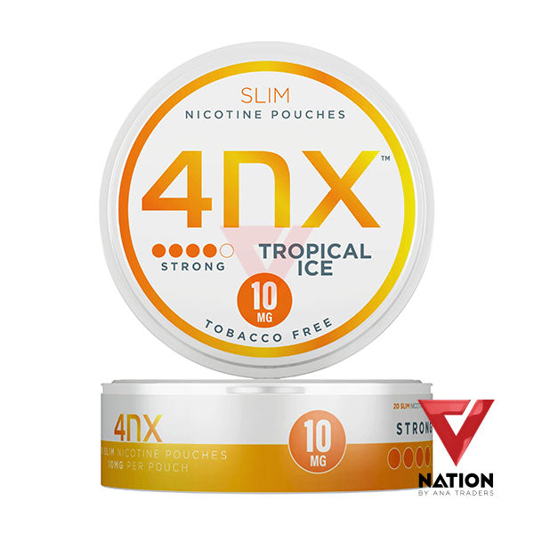 4NX TOBACCO FREE SLIM NICOTINE POUCHES TROPICAL ICE 10MG