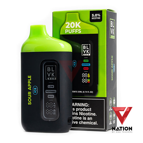 BLVK BAR SOUR APPLE ICE 5% 20K PUFFS