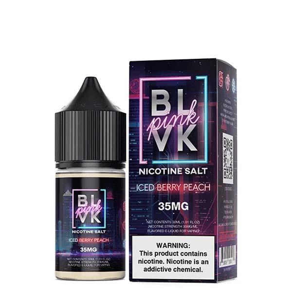 ICED BERRY PEACH 30ML PINK BY BLVK PREMIUM E-LIQUID SALTS