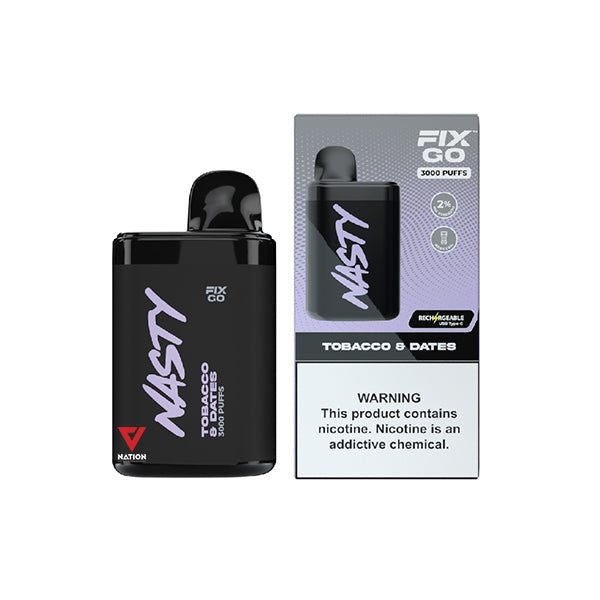 NASTY FIX 3000 PUFFS TOBACCO DATES 2%