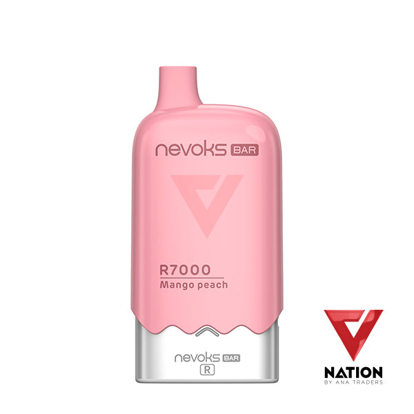 NEVOKS BAR R7000 KIT MANGO PEACH 5% 7000 PUFFS  (REMOVABLE BATTERY)
