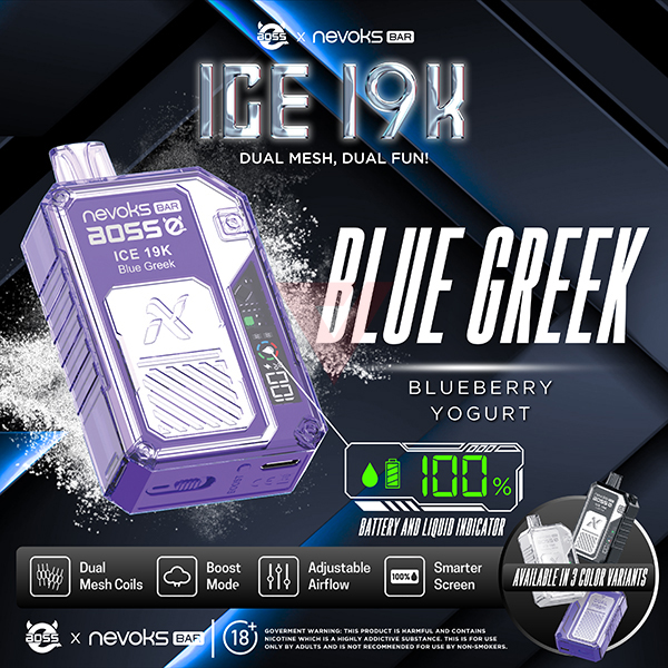 NEVOKS BAR BLUEBERRY YOUGURT ICE 2% 19K PUFFS (BLUE GREEK)