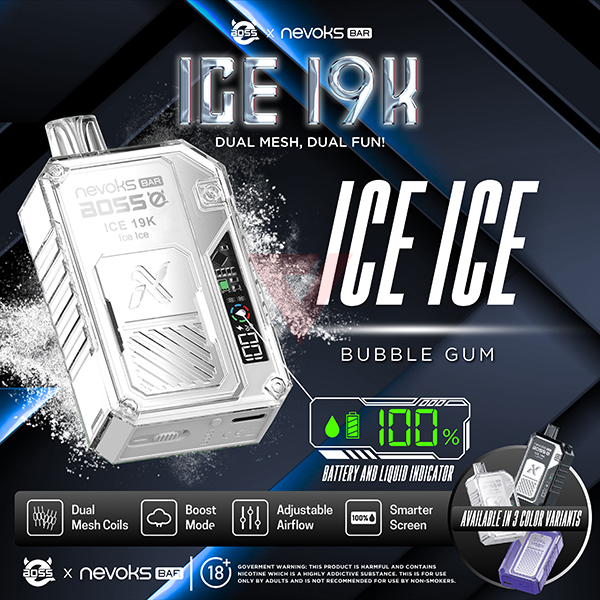 NEVOKS BAR ICE BUBBLE GUM 2% 19K PUFFS (ICE ICE)