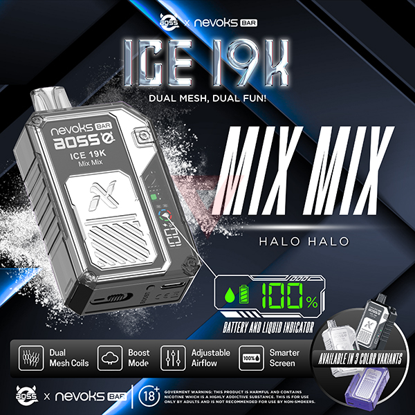NEVOKS BAR ICE HALO HALO 2% 19K PUFFS (MIX MIX)